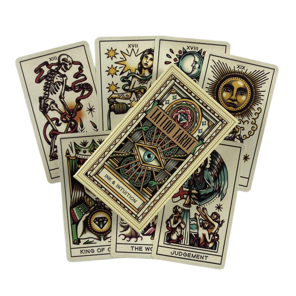 Tattoo Tarot Cards Divination Deck English Versions Edition Oracle Board Playing INK Table Game For Party