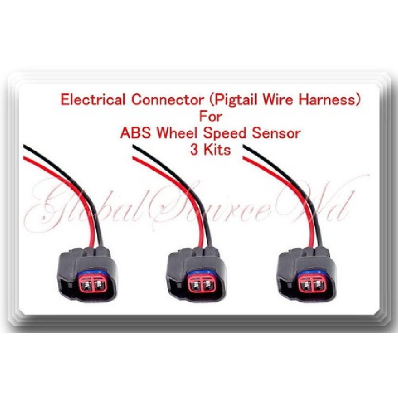 

3 Kits ABS Wheel Speed Sensor Pigtail Connector For ALS2248 / ALS2305