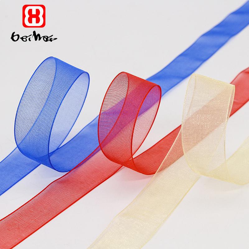 Factory 20 mm Gift Ribbons Nylon Organza Ribbons Roll for Wrapping
