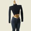 South Korea Fashion Brand H Home High Neck Short Knitwear Winter Bare Midriff Slim Fit Sunken Stripe Sexy Sexy Top Female