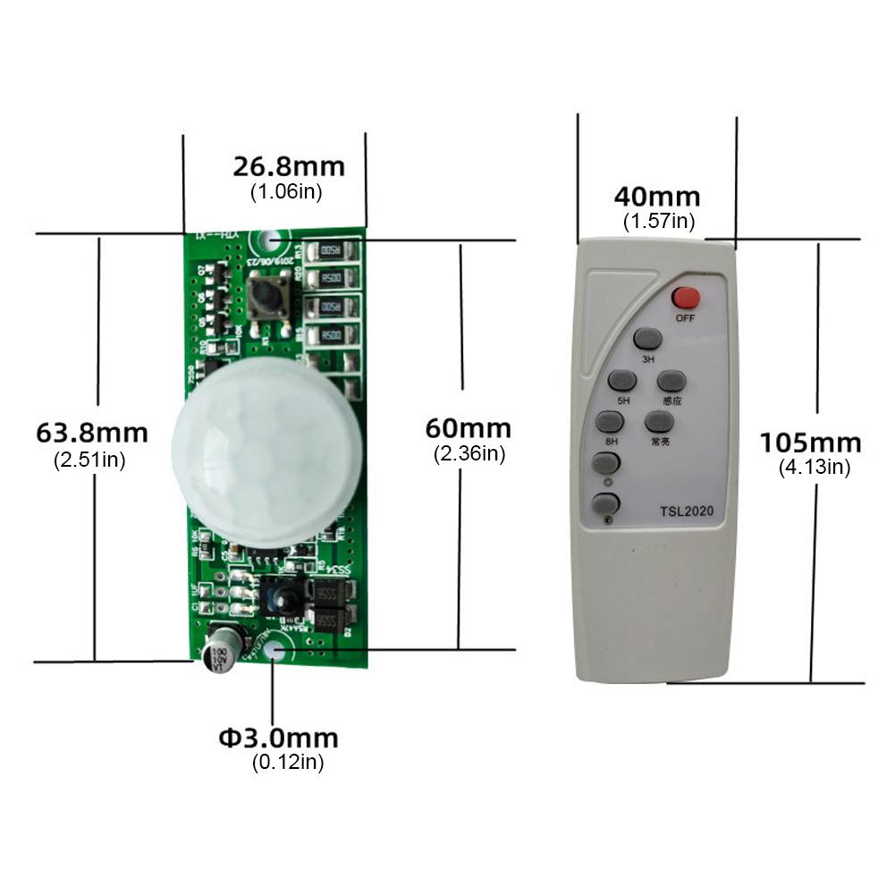3.2V 3.7V Solar Lamp Board Control Sensor Night Light Module Infrared Human Body Induction Controller Module with Remote Control