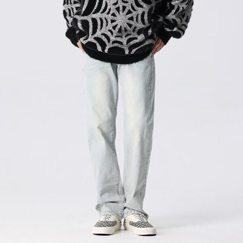 New Factor Washed Straight-Leg Stretch Denim Jeans