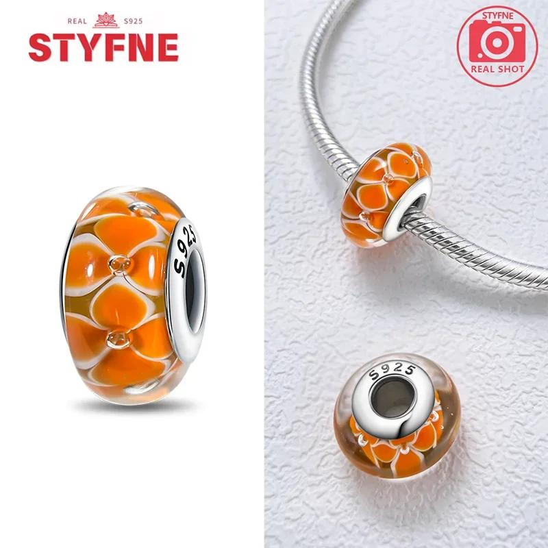 Copper Colorful Flower Series Murano Glass Beads Luxury Charm Fit Original Braceletdiy Fine Jewelry Gift For Women