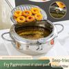 Japanese Stainless Steel Multi-Functional Tempura Frying Pot with Controllable Temperature & Double Handles
