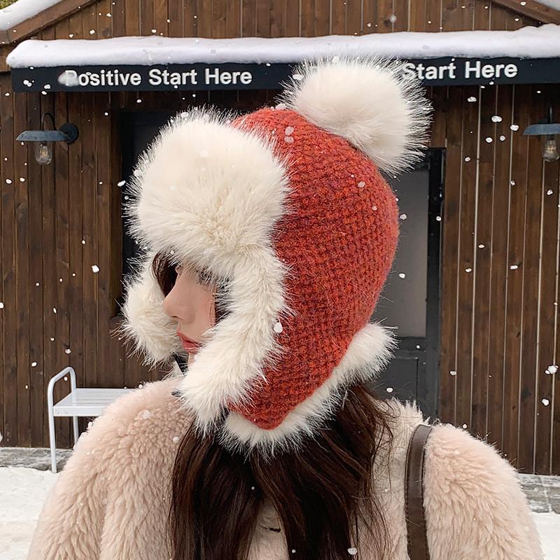 

Winter Outdoor Warm Earflap Beanie With Plush Lining For Women And Men Style A