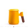 Ceramic Tea Infuser Cup with Wooden Handle