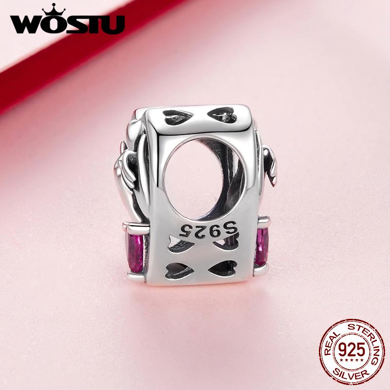 WOSTU 925 Silver Family Jewelry Series Mother & Daughter Charm Sister Beads Angel Guardian Pendant Fit DIY Bracelet NEW
