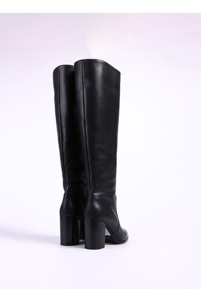 Women Modern Stylish Fashion Boots Boots Leather Black Boots Delda