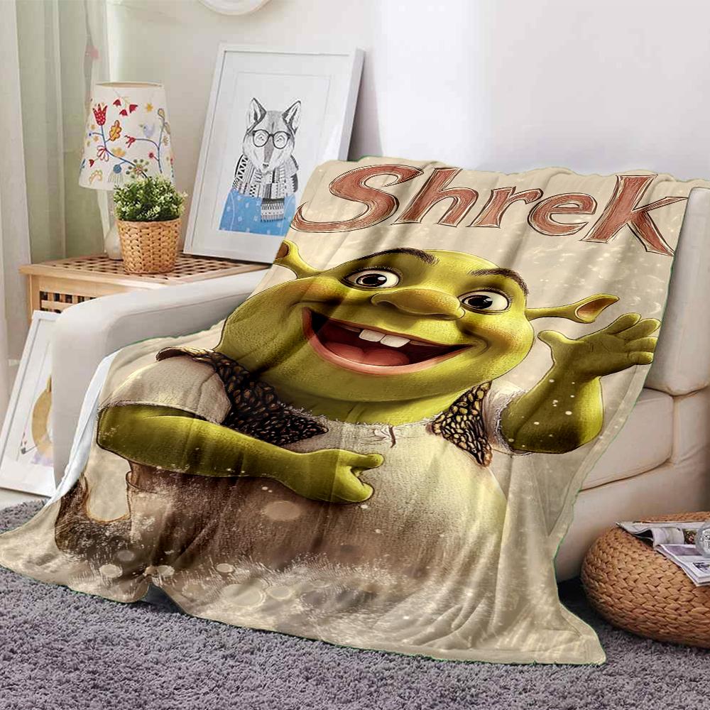 Shrek Theme Printed Blanket - Perfect for Couch, Bed, Travel & Outdoor Use | Machine Washable, Cozy & Durable.