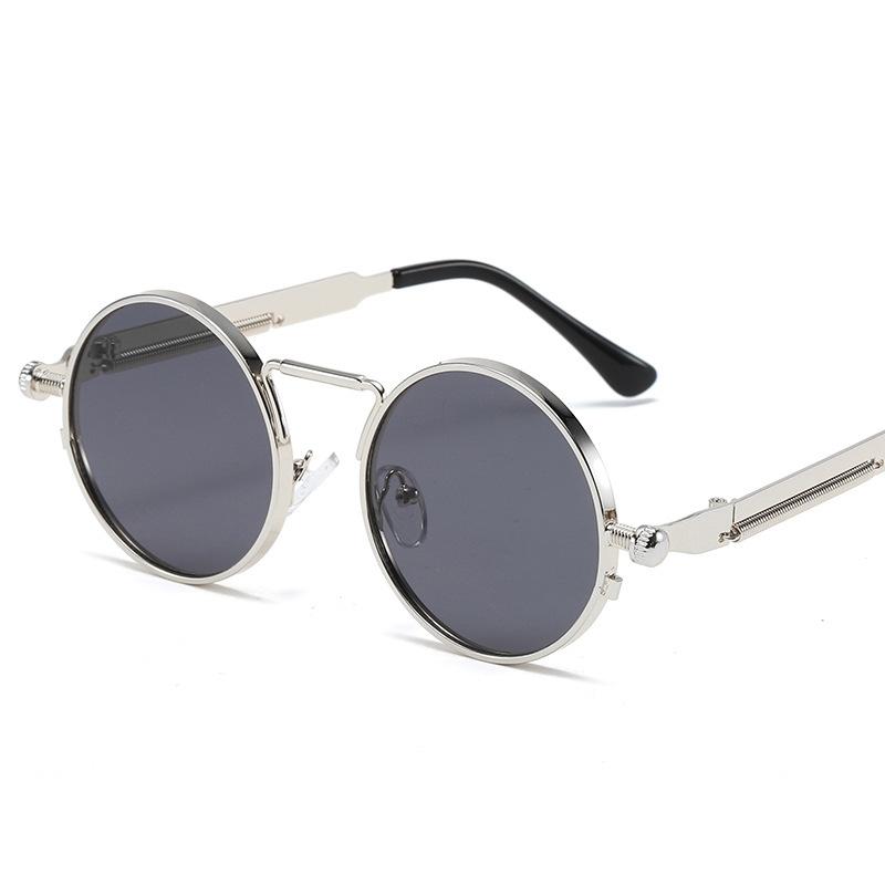 Punk Style Sunglasses, Retro Spring Metal Glasses Legs Personalized Sunglasses Women'S Reflective Sunglasses 8478