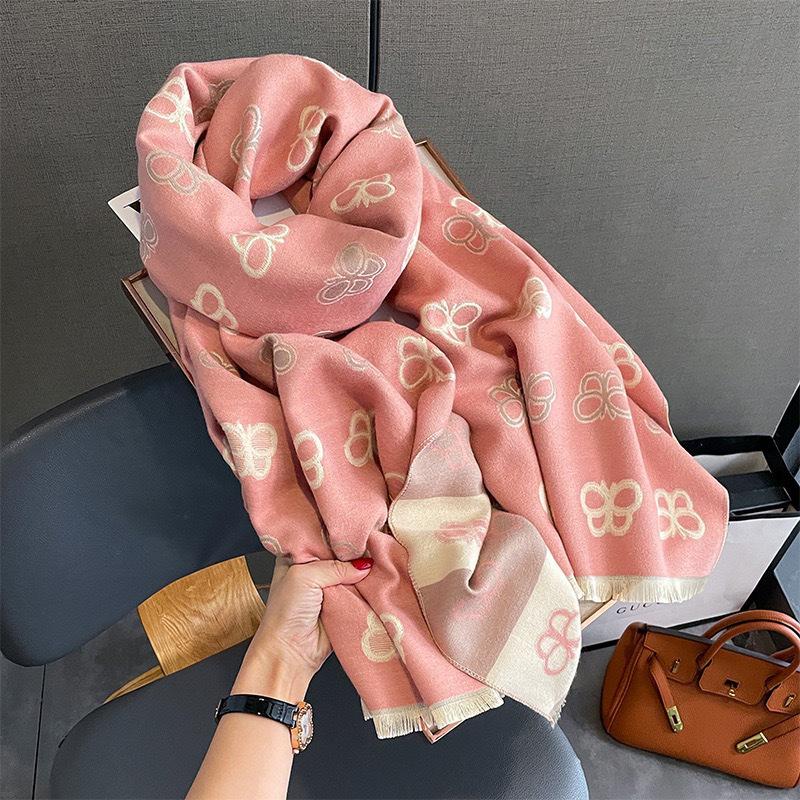 Women's Cashmere Blend Double-Sided Scarf - Autumn/Winter Warm Shawl, Versatile High-End Fashion