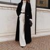 Casual Fashion Warm Comfortable Regular Fit Turn Down Collar Button Pockets Long Sleeve Women Autumn Winter Tweed Coat