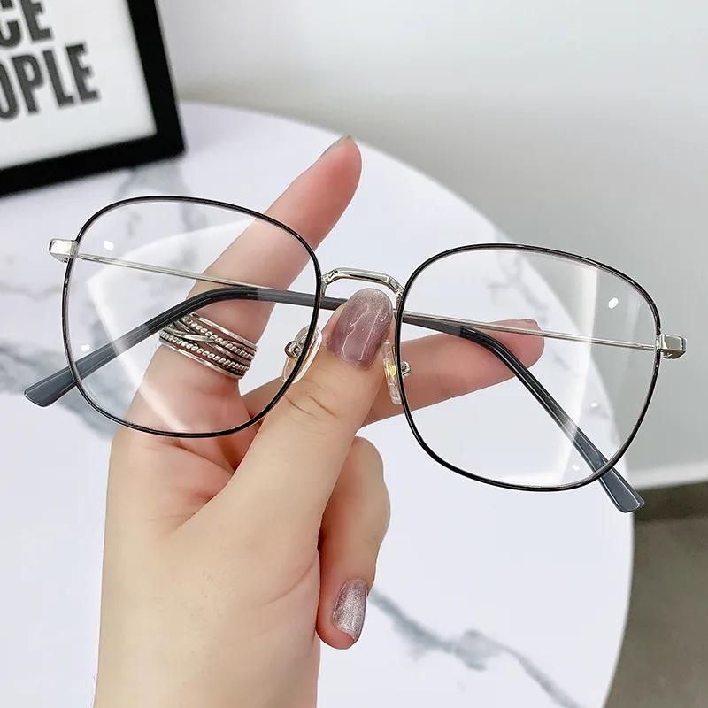 Anti Blue Light Myopia Glasses 0 To -4 0 Reading Glasses Women Large Frame Unisex Clear Prescription Eyewear