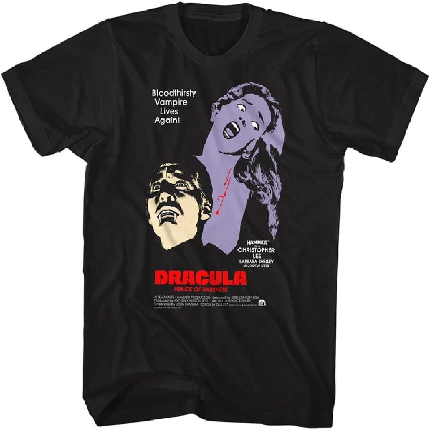 

American Classics Hammer Horror Dracula Bloodthirsty Poster Adult Short Sleeve T-Shirts Graphic Tees XXXXXL різнокольоровий