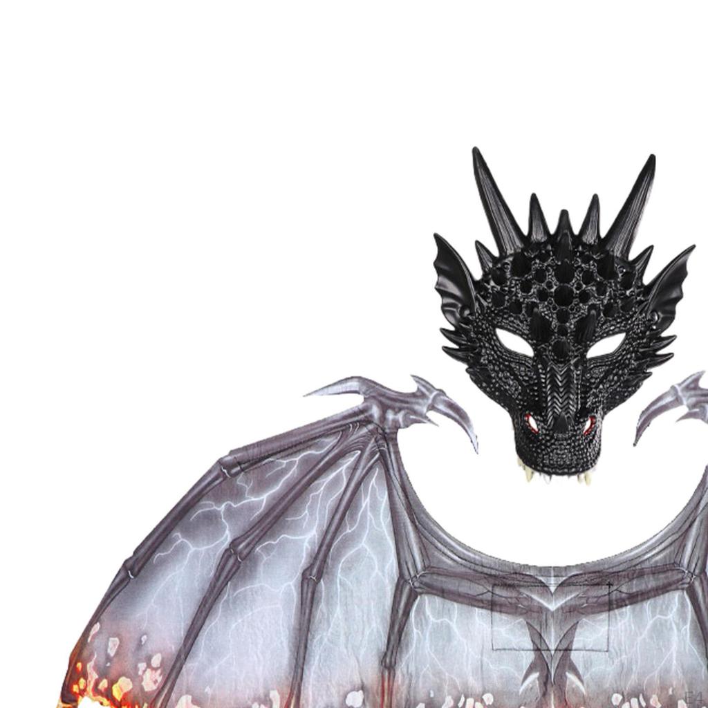 Adult Dragon Costume Dinosaur Mask Sets Accessories Masquerade Fancy Dress for Festival