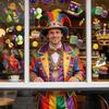 9 Sheet Mardi Gras Window Clings Mardi Gras Party Decorations Carnival Mask Fat Tuesday Lobster Reble Window Stickers Double-Sided for Masquerade