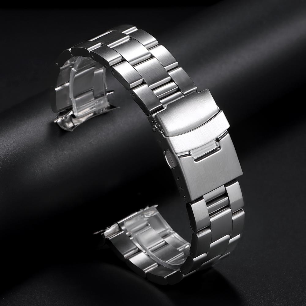 Luxe Massief Roestvrij Staal Horlogeband 20mm 22mm Bandjes voor Seiko voor Jubilee voor Oyster Band Mannen Gebogen Eind Horlogeband