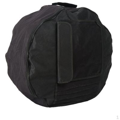 Adjustable Bass Drum Bag Soft Case with Double Shoulder Straps Black