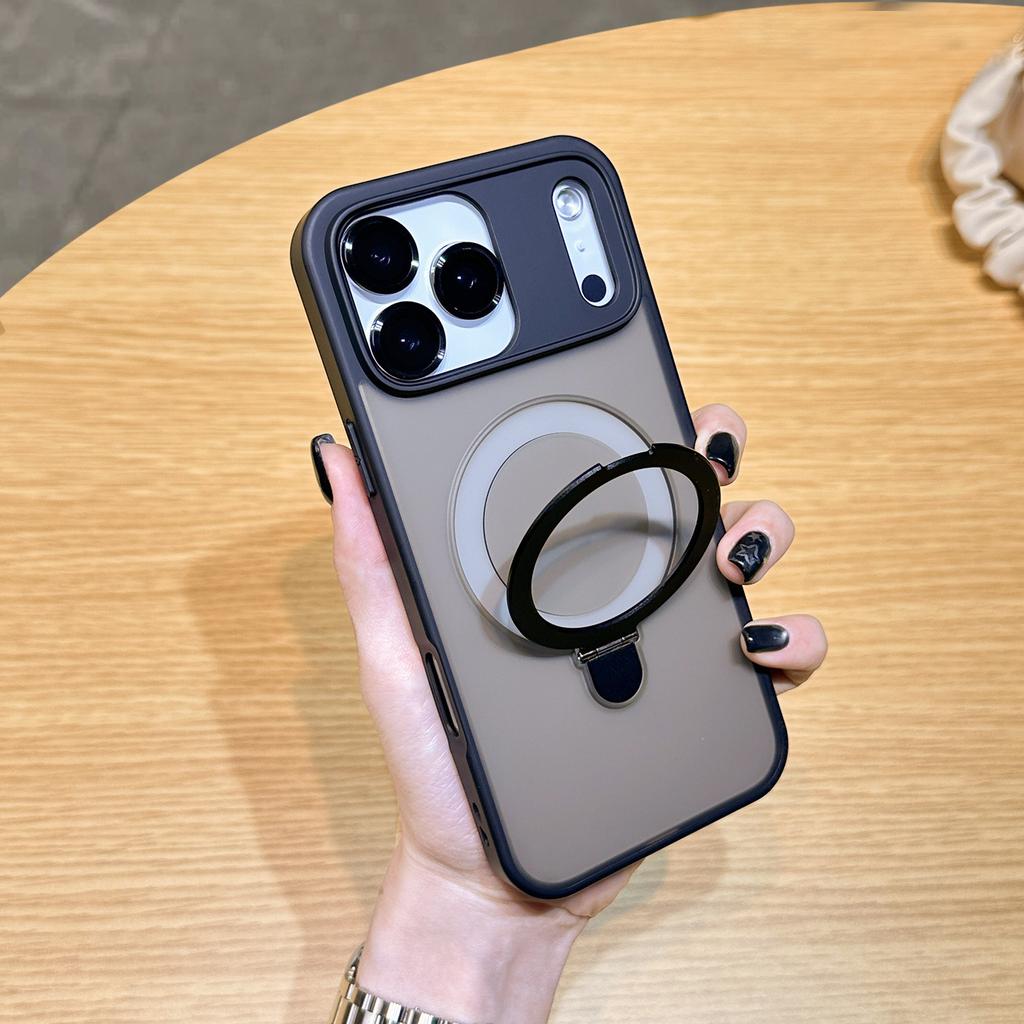 R2 matte magnetic suction bracket mobile phone case is suitable for Apple 17PROMAX/17AIR skin-sensitive mobile phone case iPhone17.