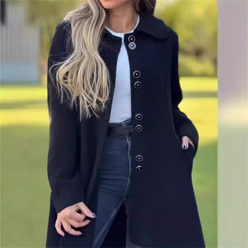 Chaqueta de tweed de mujer de otoño e invierno Chaqueta cálida de terciopelo de un solo pecho