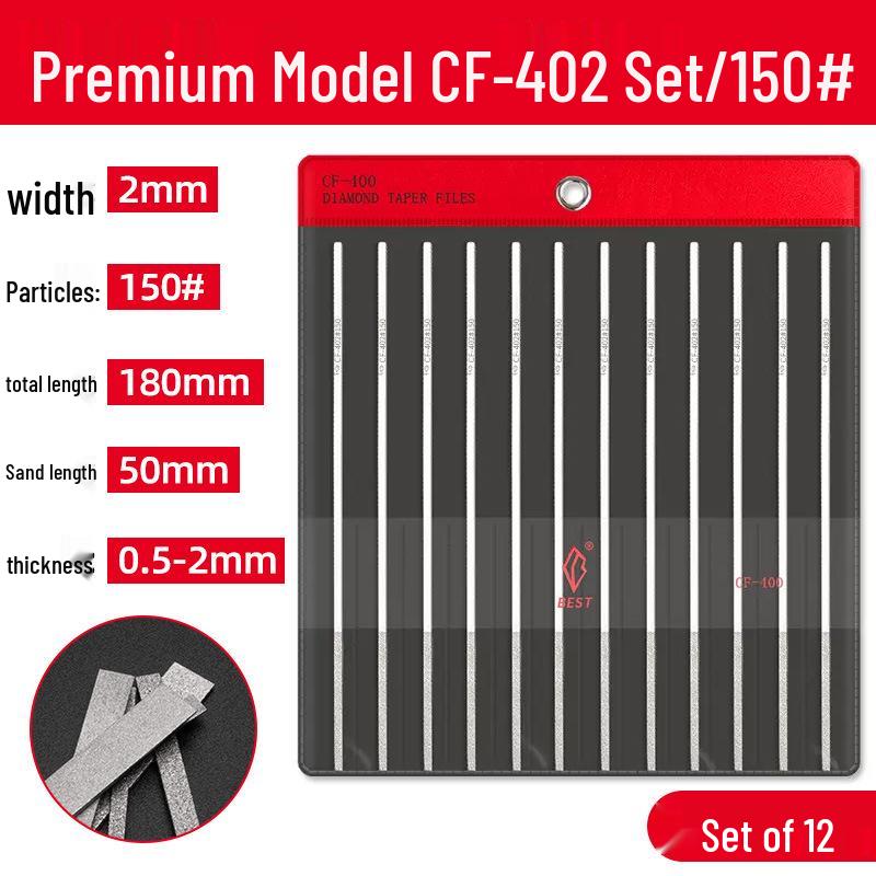 Diamond Electroplated Alloy File Set CF-400 with Carborundum - Free Shipping