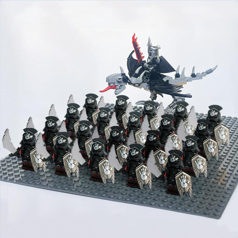 Moc Uruk-hai Strong Orc Army Soldiers with Witch King leader Mini Figure Building Block Set Toys for Children as Birthday gifts