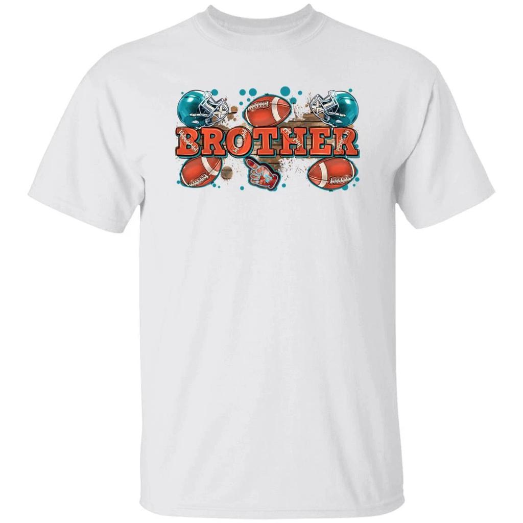 American Football Brother T-Shirt Rugby Player Brother Cheer Team Unisex Tee Whi