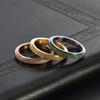 European & American 2MM Women's Sandpaper Titanium Steel 18K Gold Rotating Frosted Ring