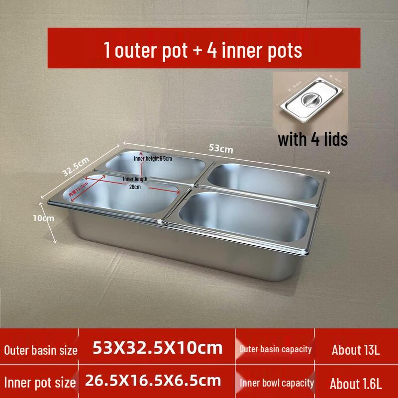Zhebu Stainless Steel Insulated Partitioned Food Tray with Lid