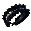 Rhinestone Black Hairband Cloth Wrinkle Headband Luxury Women Hair Hoop  Daily