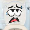 Funny Expression Toilet Sticker Humorous Toilet Seat Cover Sticker Self Adhesive Expressive Face Toilet Lid Decal for Bathroom Washroom Wall Decor