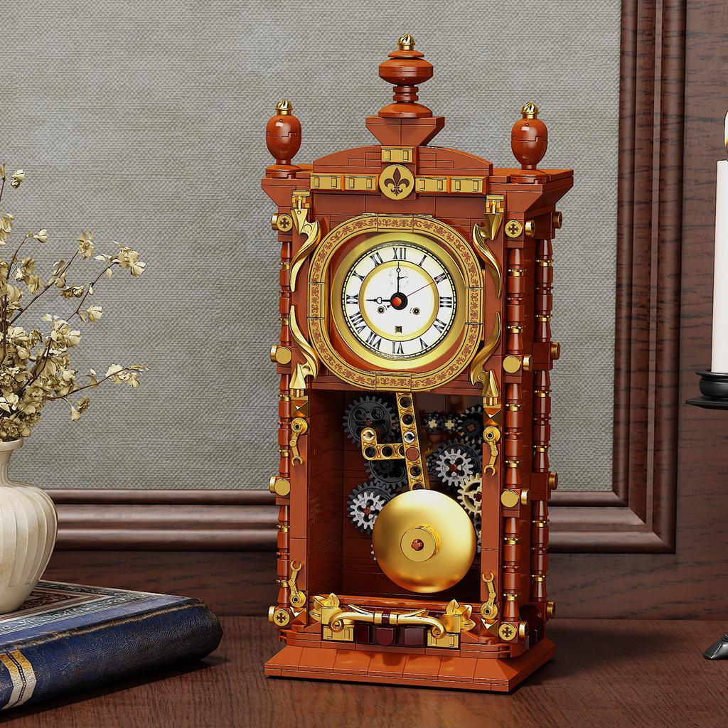 751PCS Traditional Retro Series Swing Clock Construction Bricks Featuring Pendulum Construction Brick Kit Gift Idea ideal for Children Adult
