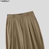 INCERUN Men Zipper Waist Casual Long Drop-crotch Pants Harem Trousers
