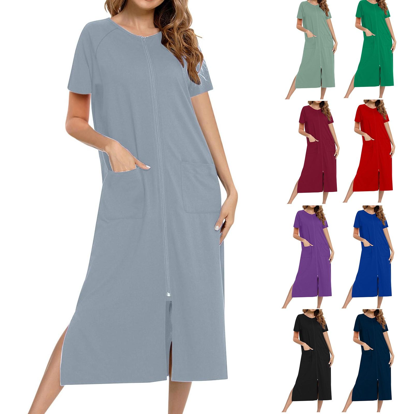 

A Casual, Loose, Round-neck Solid-color Dress For Women XL киноварь