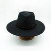Black Gold Velvet Woolen Wide-Brimmed Panama Jazz Top Hat For Men And Women Autumn And Winter Retro British Felt Flat Top Tide