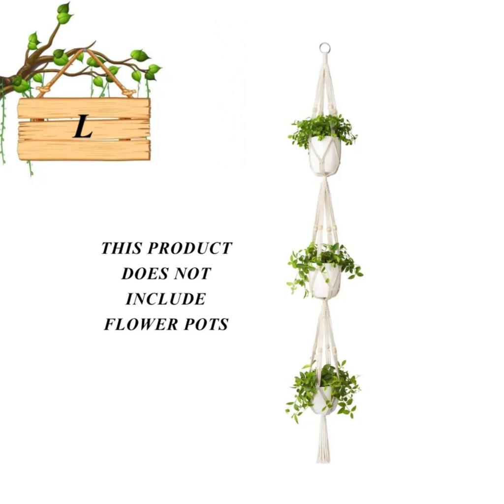 Hanging Plant Handmade Macrame Plant Hanger Flower Pot Planter Hanger Wall Decor Courtyard Garden Hanging Planter Hanging Basket