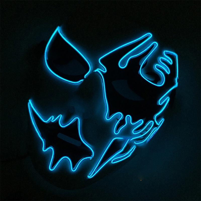 Premium Face Mask With Led Light Ideal For Halloween Dance Party Cosplay Decor