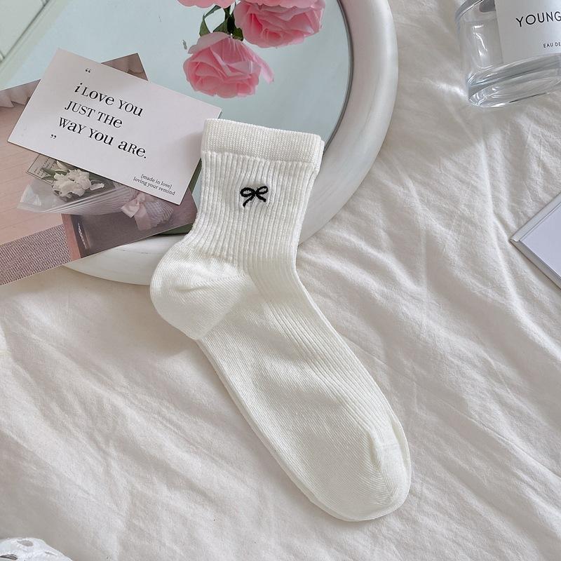 Socks Summer Thin Breathable Boneless Mesh Embroidery Bow Short Socks Cotton Socks Ballet Socks