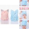 Adjustable Hair Drying Cap Hair Wrap Towel Featuring Cute Cat Ears Design**