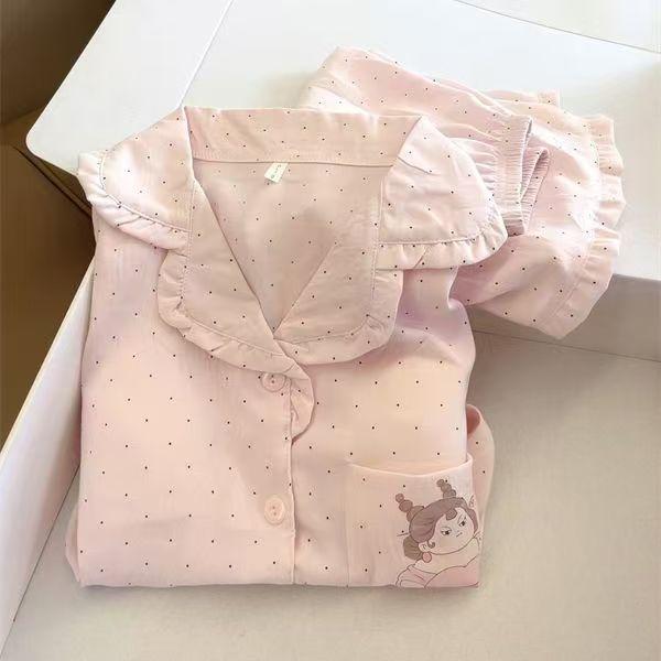 

Cute pink Shiji Empress pajamas women s summer sweet cartoon two-piece set student dormitory short loungewear s [recommended weight 35-40kg ]