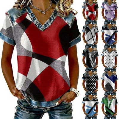 Women's Fashionable Casual Geometric Print Blouse