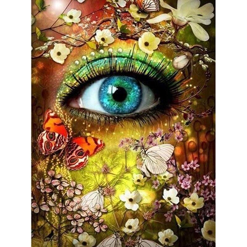 Eye DIY 5D Diamond Painting Full Round Drill Cartoon Diamond Embroidery Cross Stitch Mosaic Rhinestone Wall Art Home Decor