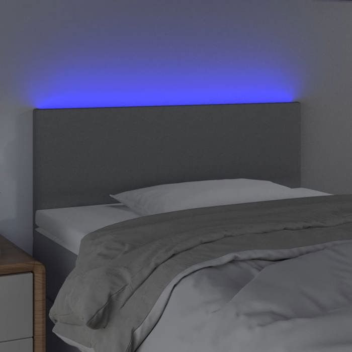 VidaXL Tête de Lit à LED Meuble de Chambre à Coucher Accessoire de Lit Simple Tête de Cadre de Lit Intérieur Gris Clair 3121322