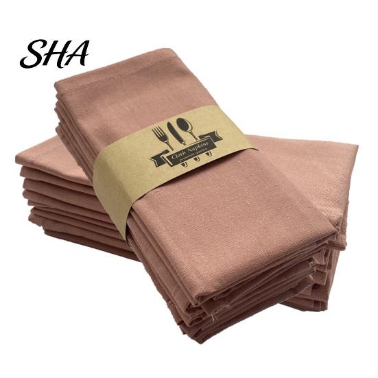 Farmhouse Style Napkins Rustic Linen Napkin, 16 Inch Cloth Solid Color Stitched Machine Washable Napkin for Dining Table Wedding Bridal Shower