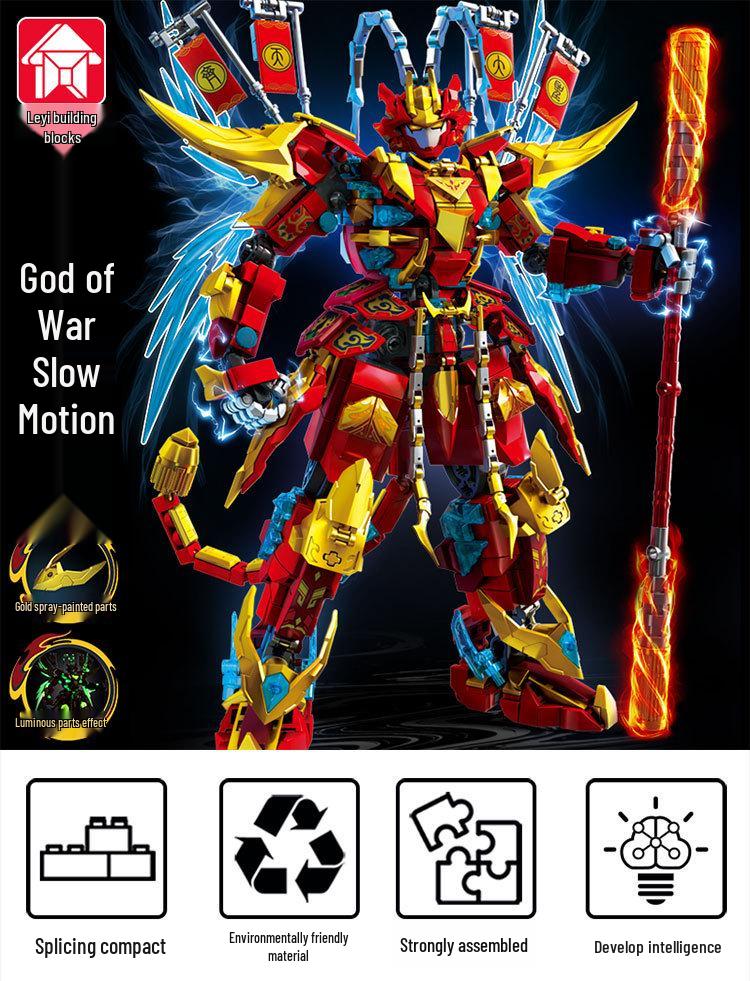 Le Yi Starburst Building Blocks: Hou Yi, Black Sun Wukong, Liu Er Mihou, Bai Qi Mecha Assembly Toy Set.
