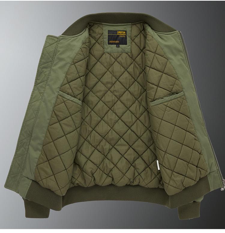 Herren Plus Size Lockere Baumwoll-Baseballjacke - Herbst/Winter Pilot Style Oberbekleidung.