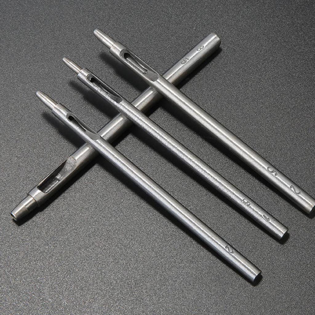 Leather Hole Punch Tool 0.5mm to 4mm Round Hole Puncher Stainless Steel Leather Craft Punching Tool for Belt Fabric