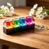 4 Keys Keyboard Fidget Toys LED Crystal Keycap Keychain Silicone Keyboard Keychain Stress Relief Toy Decompression Toys Gift