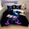 3pcs Jinx Blue and Purple Flame Fantasy Character Bedding Set-Perfect for Decorative Bedrooms, Hotels, and Festive Gifts!1202254a