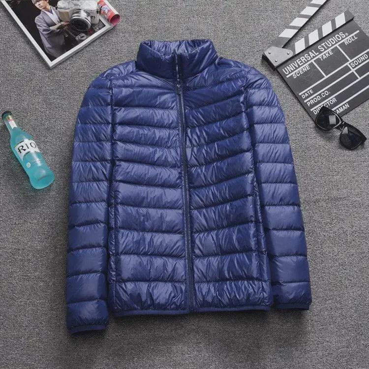 Men's Extra Large Lightweight Feather Jacket - Short Style for Middle-Aged & Elderly